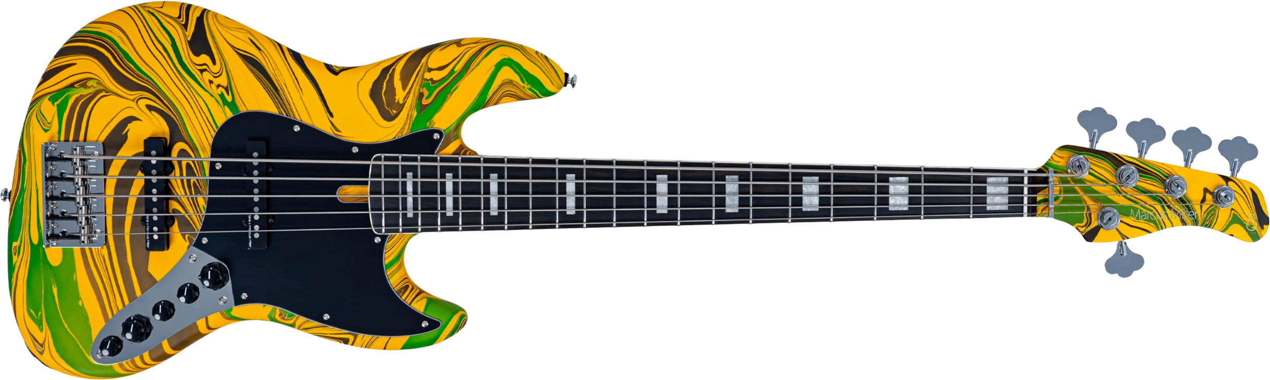 Sire Marcus Miller V7 Alder 2nd Gen 5st 5c Active Eb - Yellow Swirl - Basse Électrique Solid Body - Main picture