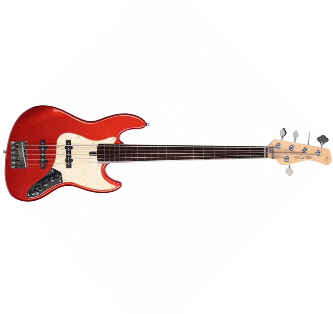 Sire Marcus Miller V7 Alder 5st Fl 2nd Gen. 5c Fretless Eb Sans Housse - Bright Metallic Red - Basse Électrique Solid Body - Main picture
