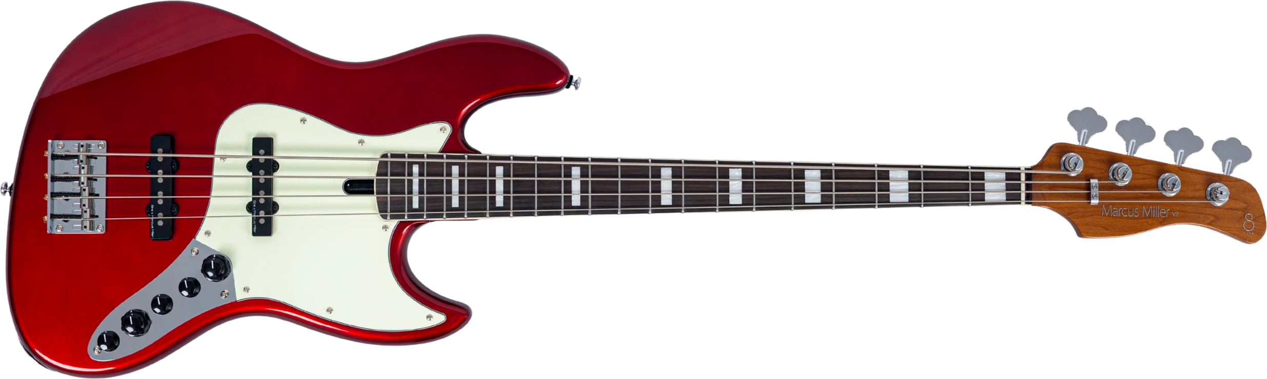 Sire Marcus Miller V7 Alder New Gen 4st 4c Active Eb - Candy Apple Red - Basse Électrique Solid Body - Main picture