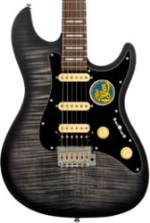 Guitare électrique forme str Sire Larry Carlton S7 FM New Gen - Transparent Black Satin