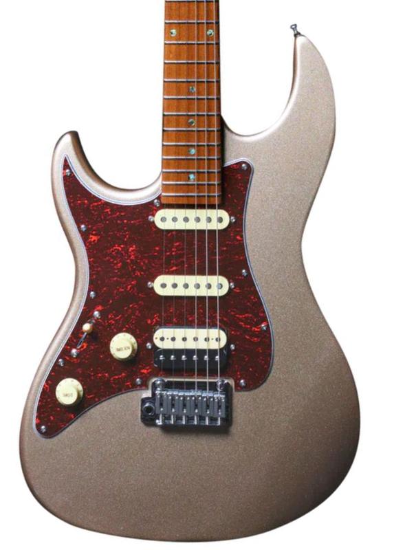 Guitare électrique forme str Sire Larry Carlton S7 LH - Champagne Gold Metal