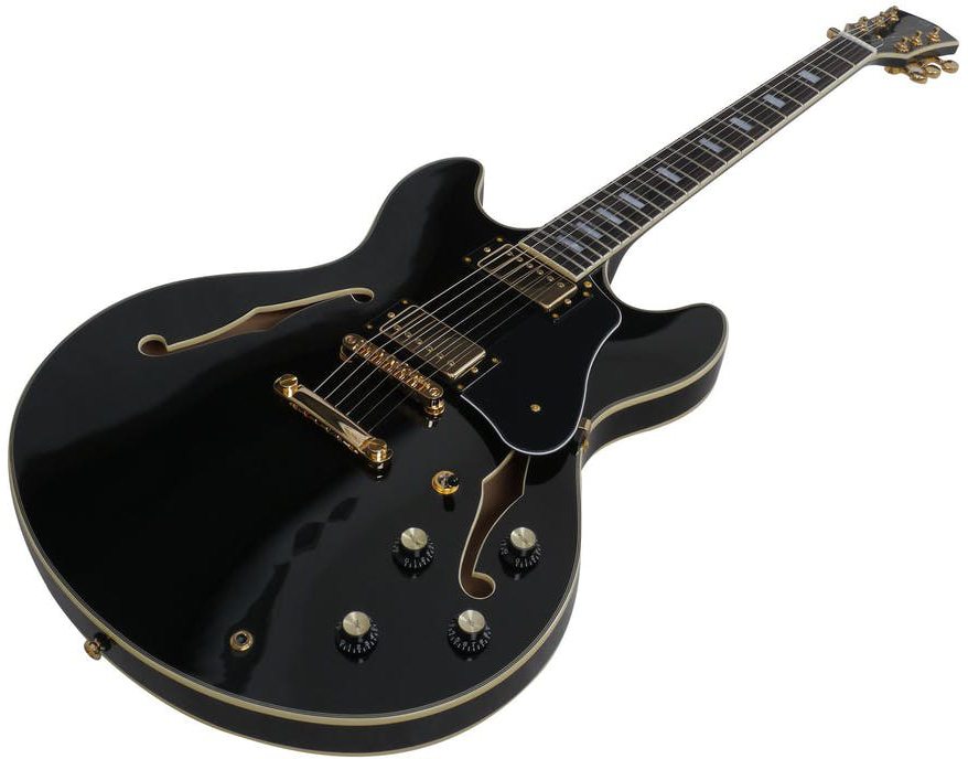 Sire Larry Carlton H7 Lh Signature Gaucher 2h Ht Eb - Black - Guitare Électrique 1/2 Caisse - Variation 2