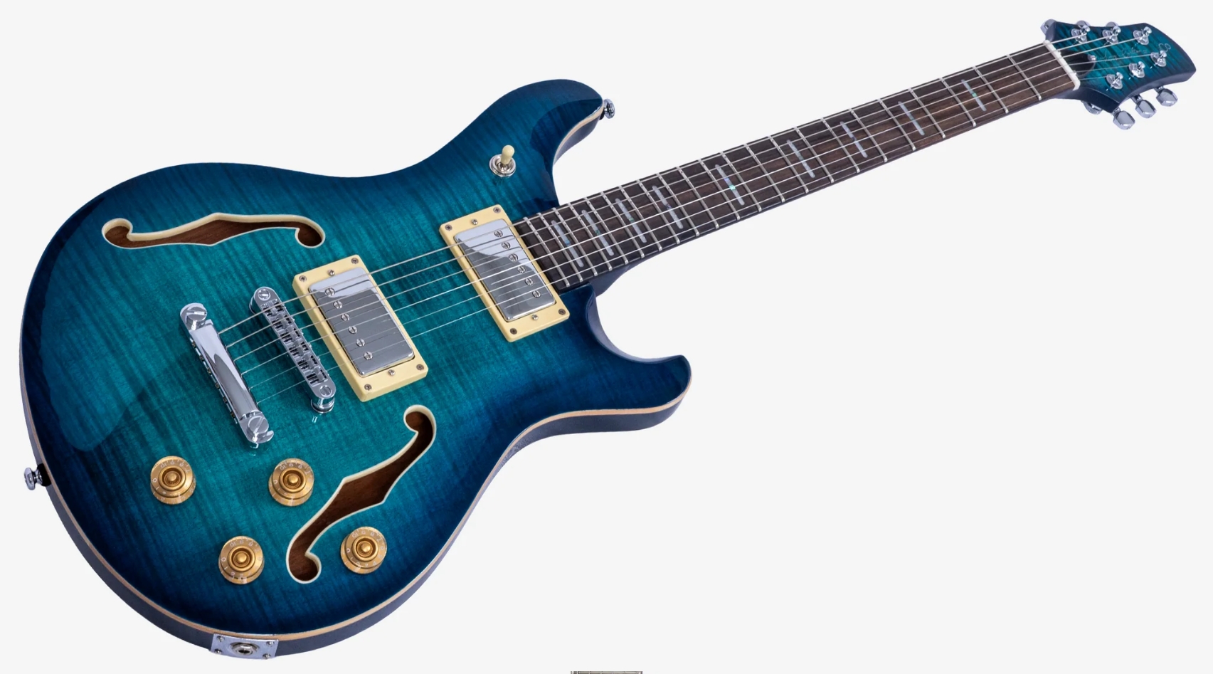 Sire Larry Carlton Q7 2h Ht Eb - Transparent Blue - Guitare Électrique 1/2 Caisse - Variation 2