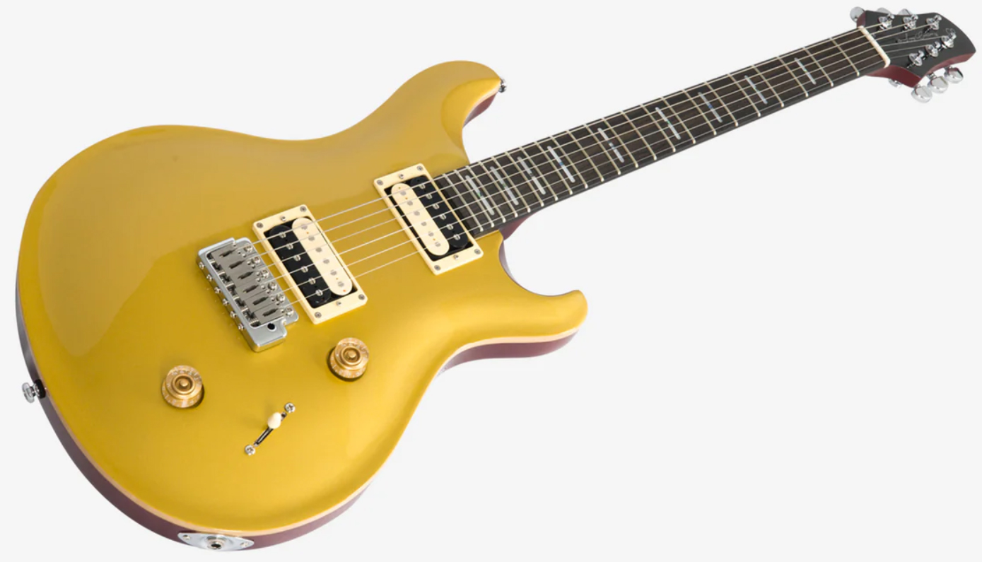 Sire Larry Carlton Q7 Lh Gaucher 2h Trem Eb - Metallic Gold - Guitare Électrique Double Cut - Variation 2