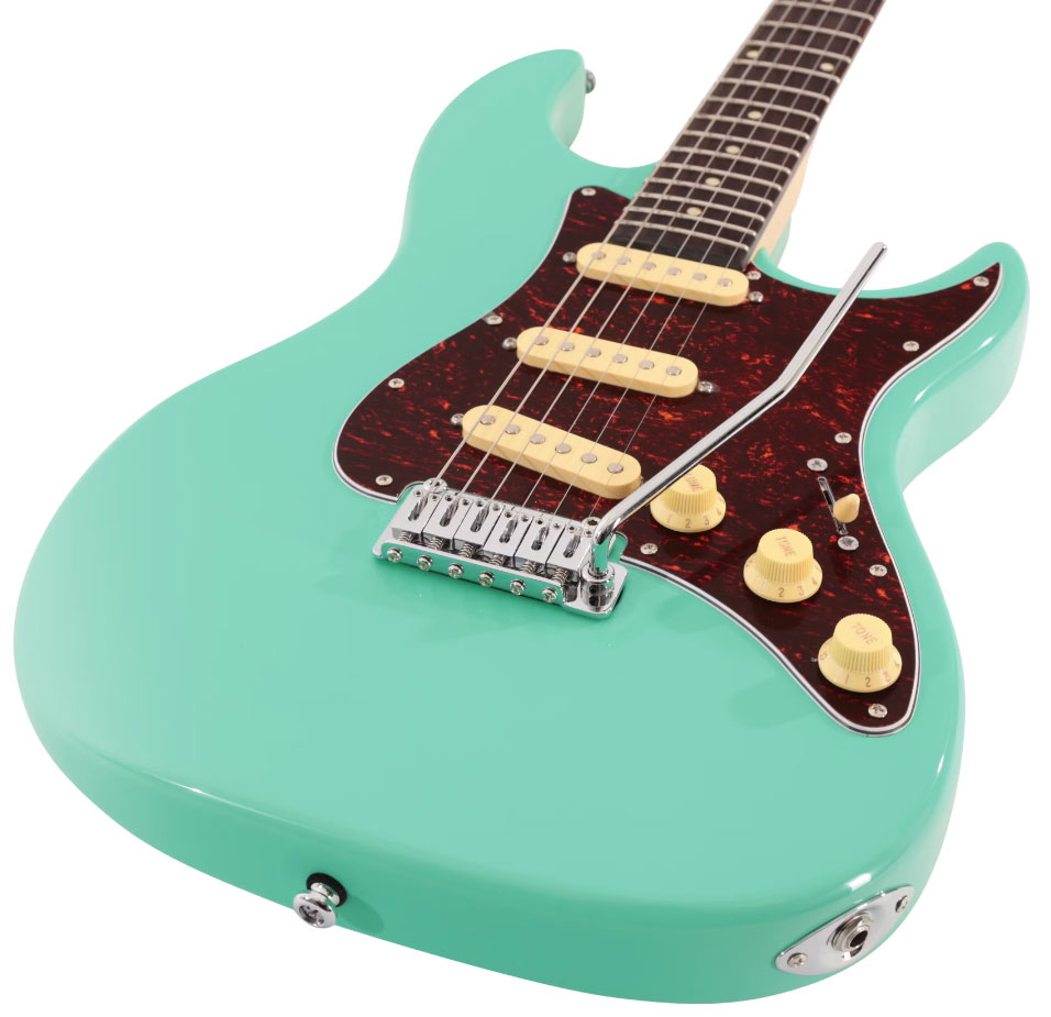 Sire Larry Carlton S3 Sss Lh Signature Gaucher 3s Trem Rw - Mild Green - Guitare Électrique Forme Str - Variation 2