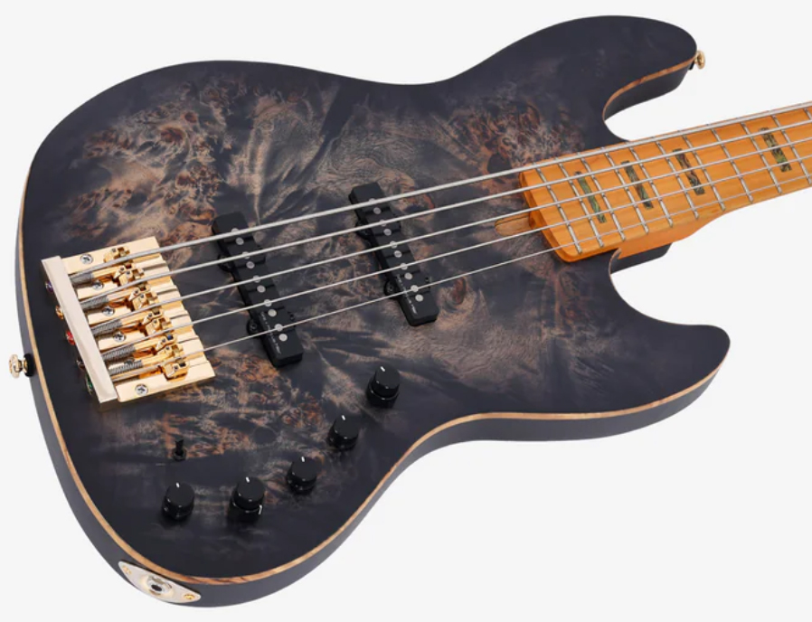Sire Marcus Miller V10 5st 5c Active Mn - Transparent Black Satin - Basse Électrique Solid Body - Variation 2