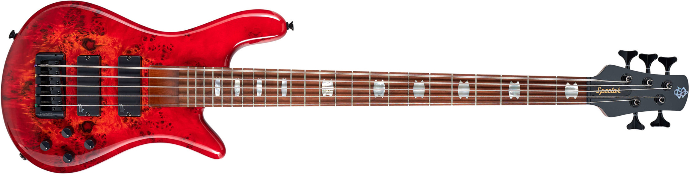 Spector Ns Eurobolt 5c Active Aguilar Mn - Inferno Red Gloss - Basse Électrique Solid Body - Main picture