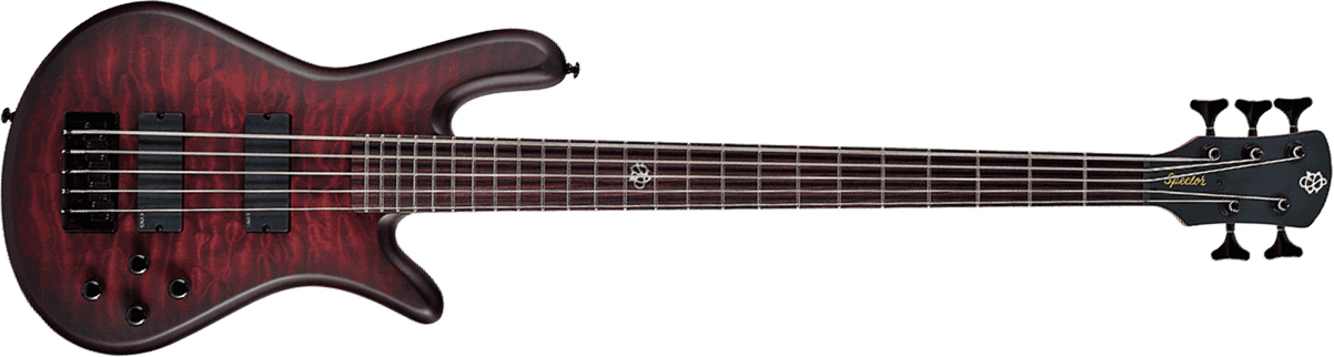 Spector Ns Pulse Ii 5c Active Emg Eb - Black Cherry Matte - Basse Électrique Solid Body - Main picture