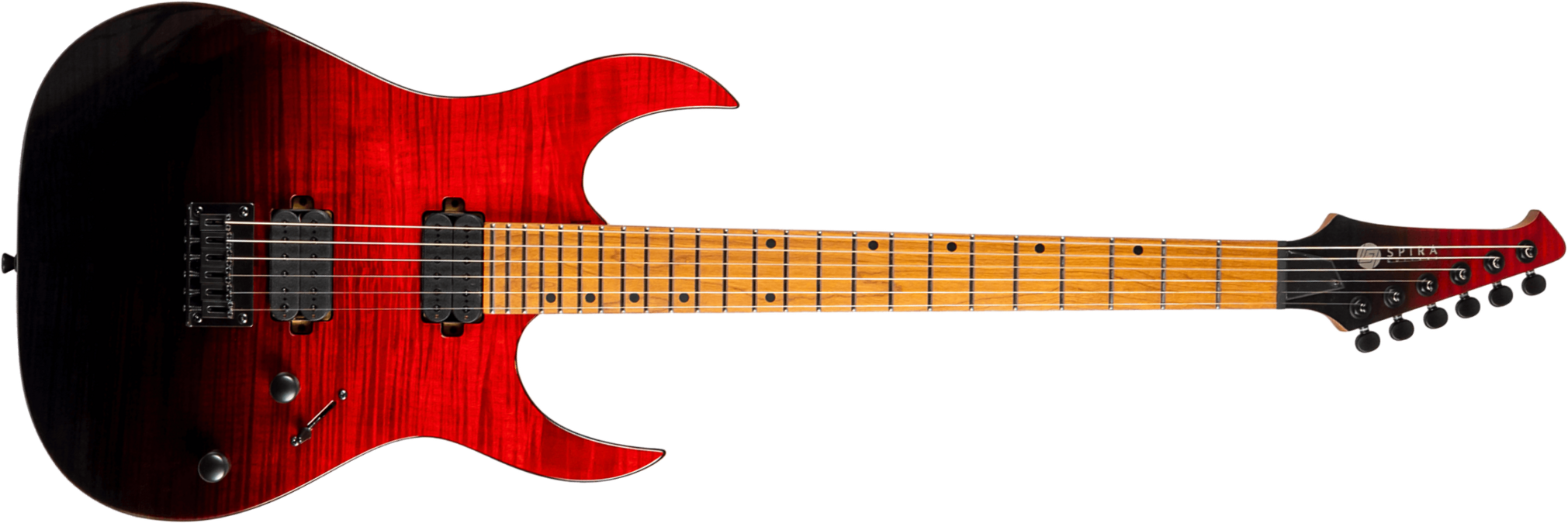 Spira Guitars S450 Trd 2h Ht Mn - Trans Red/black - Guitare Électrique MÉtal - Main picture