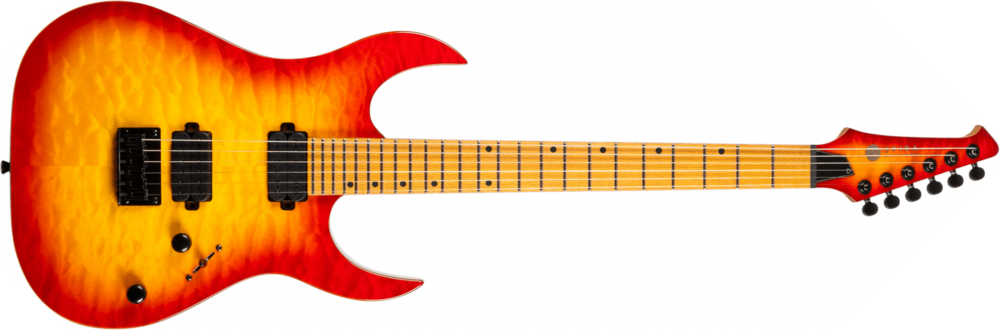 Spira Guitars S500 Qfb 2h Ht Mn - Fireburst - Guitare Électrique Forme Str - Main picture