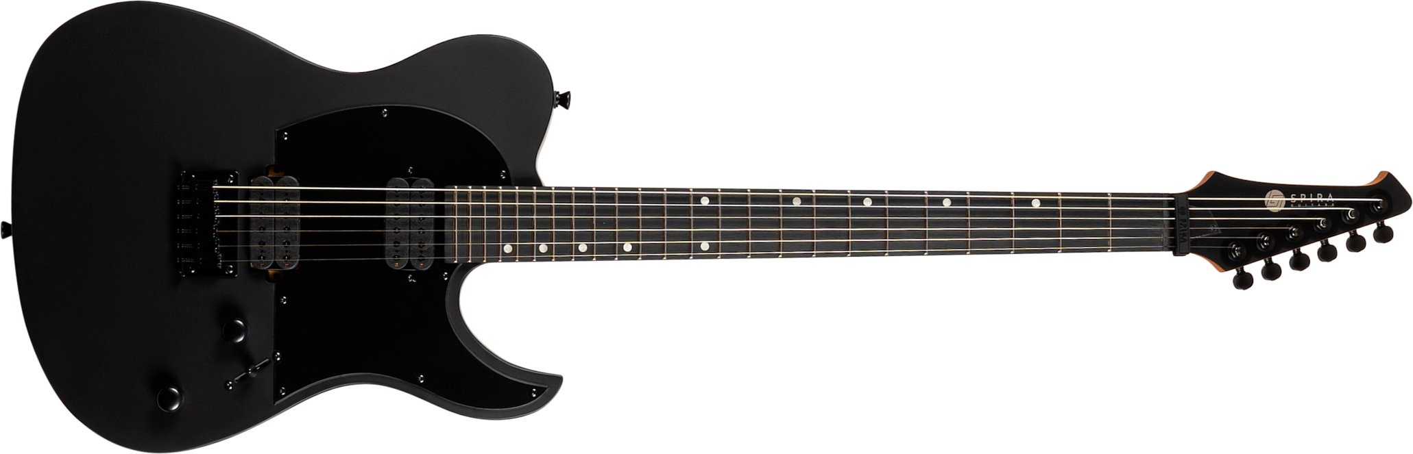 Spira Guitars T400 Mbk Baryton 2h Ht Eb - Black Satin - Guitare Électrique Baryton - Main picture