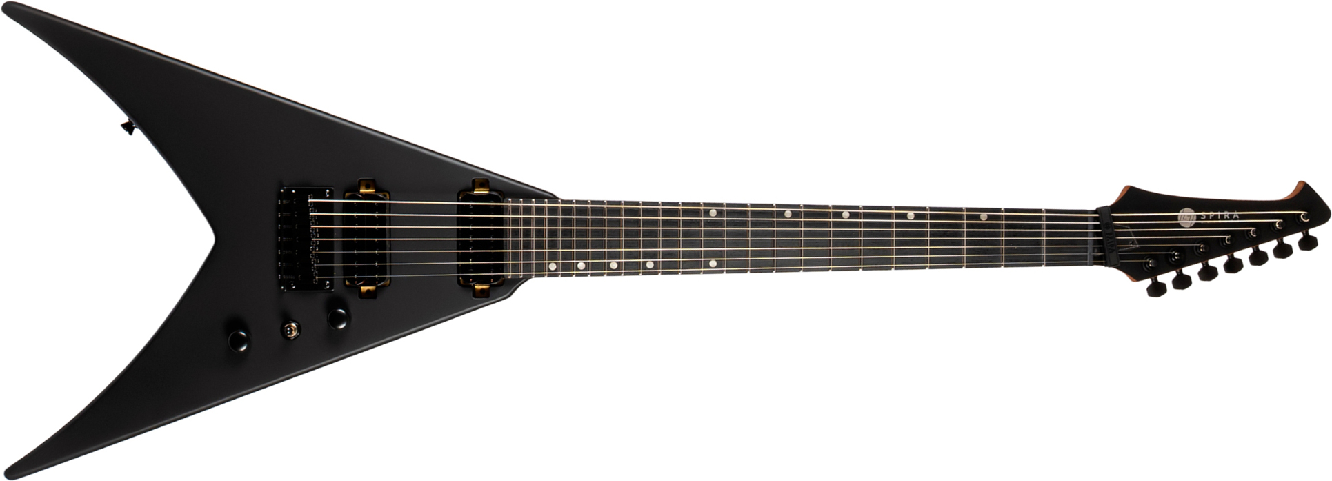 Spira Guitars V407 Mbk 7c 2h Ht Eb - Black Satin - Guitare Électrique MÉtal - Main picture