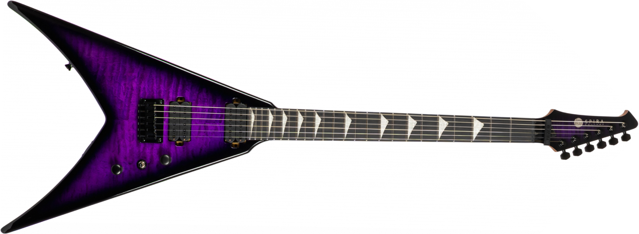 Spira Guitars V500 Tpp E 2h Ht Eb - Trans Purple - Guitare Électrique MÉtal - Main picture
