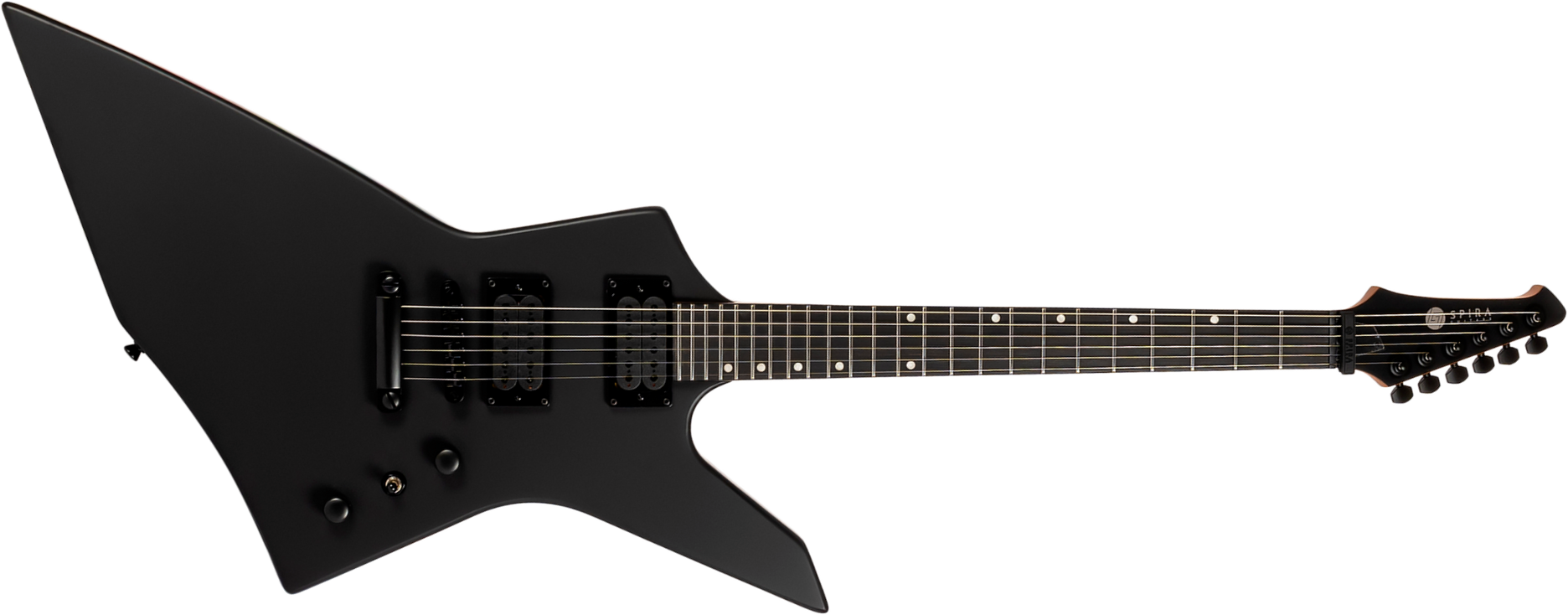 Spira Guitars X400 Mbk 2h Ht Mn - Satin Black - Guitare Électrique MÉtal - Main picture