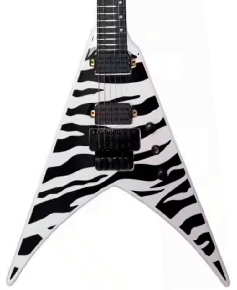 Guitare électrique métal Spira guitars V-420 WHT Ltd - White Tiger