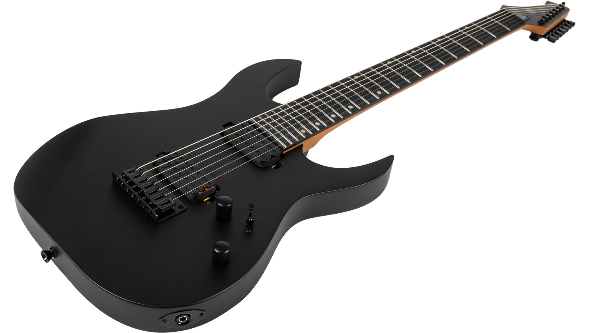Spira Guitars S407 Mbk Lh Gaucher 7c Baryton 2h Ht Ebh Ht - Satin Black - Guitare Électrique Baryton - Variation 2