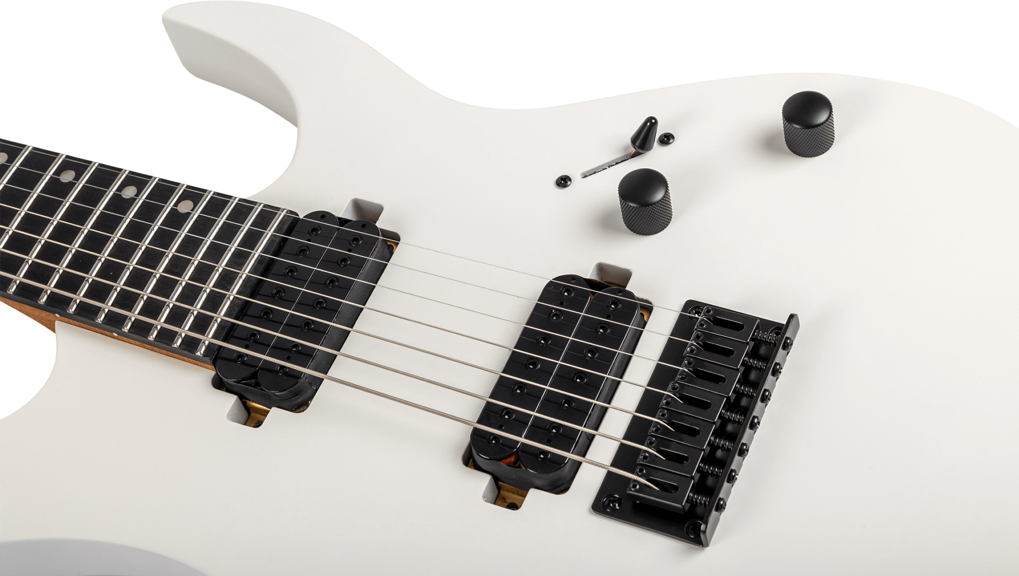 Spira Guitars S407 Mwh 7c Baryton 2h Ht Eb - Satin White - Guitare Électrique Baryton - Variation 3