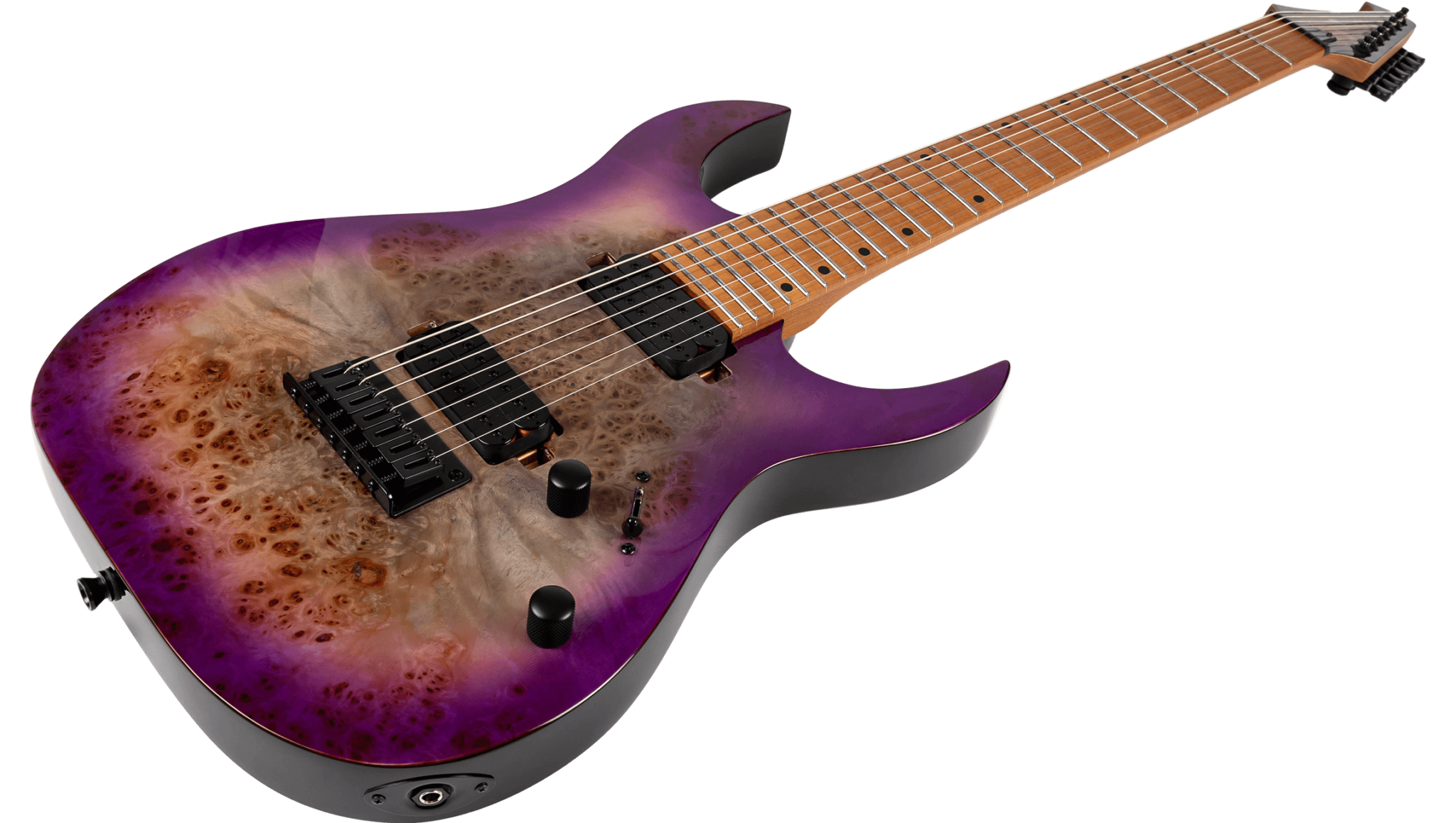 Spira Guitars S457 Tpp 7c Baritone 2h Ht Mn - Gloss Trans Purple - Guitare Électrique Baryton - Variation 2