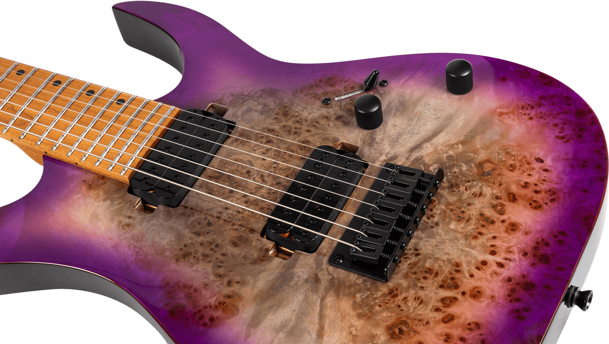 Spira Guitars S457 Tpp 7c Baritone 2h Ht Mn - Gloss Trans Purple - Guitare Électrique Baryton - Variation 3