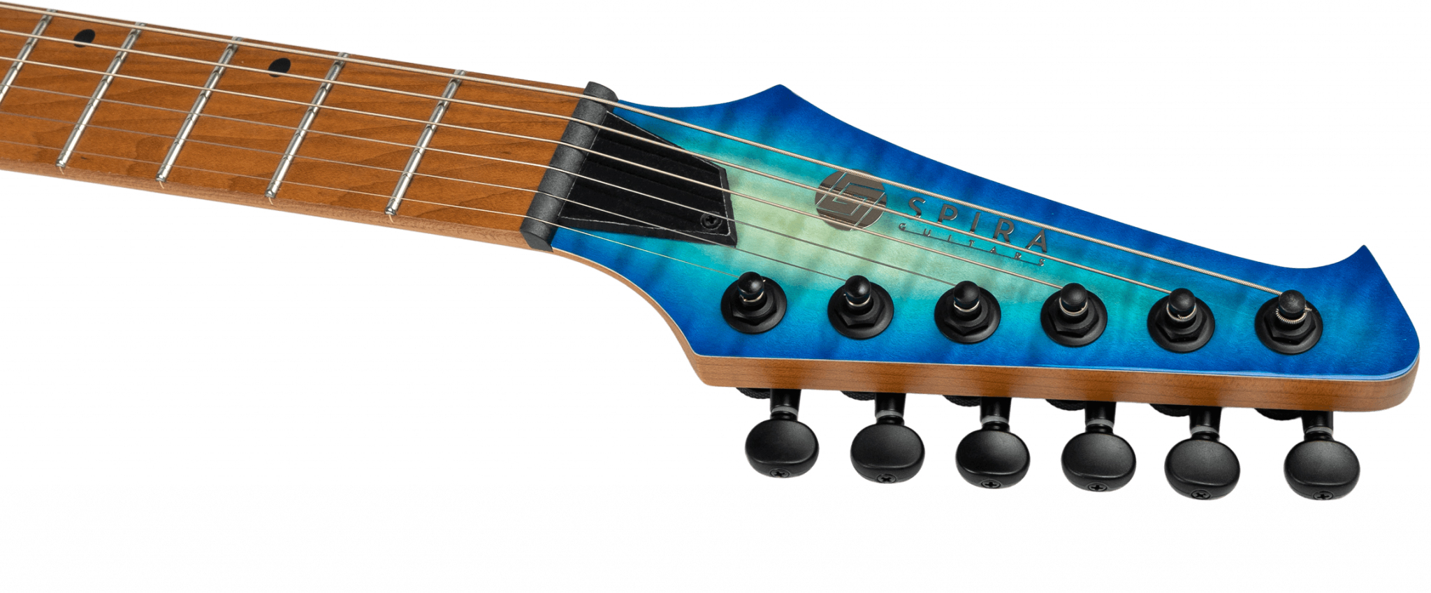Spira Guitars S500q Ab 2h Ht Mn - Trans Aqua Blue - Guitare Électrique Forme Str - Variation 3
