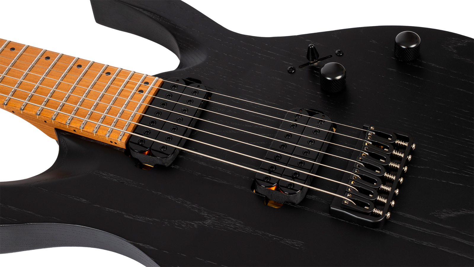 Spira Guitars S607 Abk 7c Baryton 2h Ht Eb - Stained Black - Guitare Électrique Baryton - Variation 3