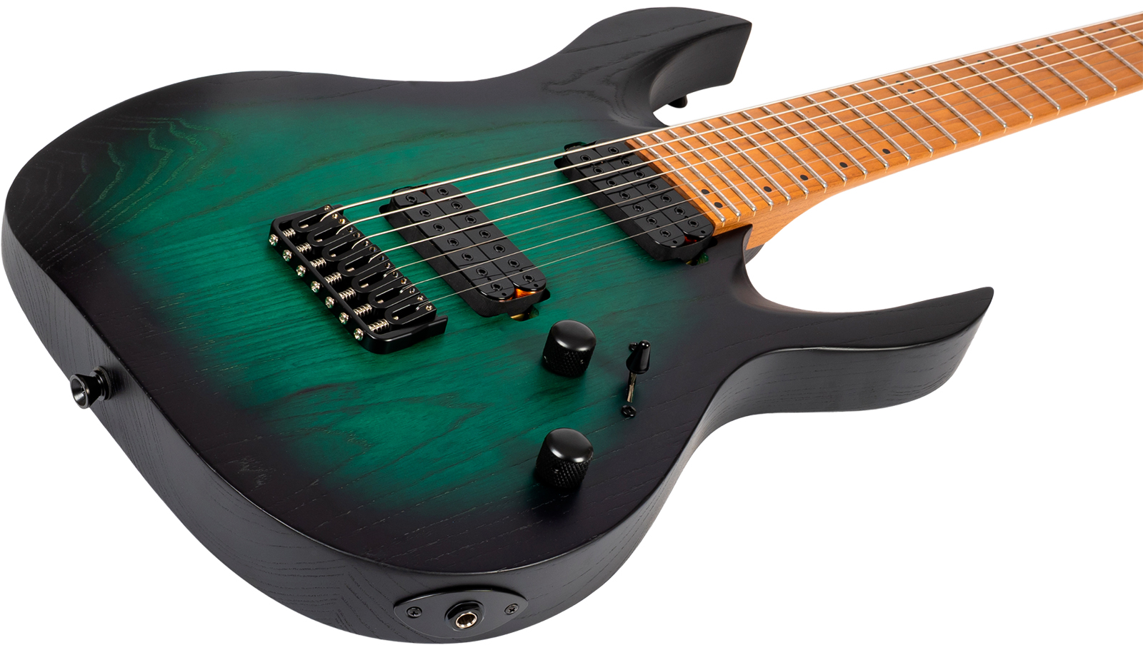 Spira Guitars S607 Agr 7c Baryton 2h Ht Eb - Stained Green - Guitare Électrique Baryton - Variation 2