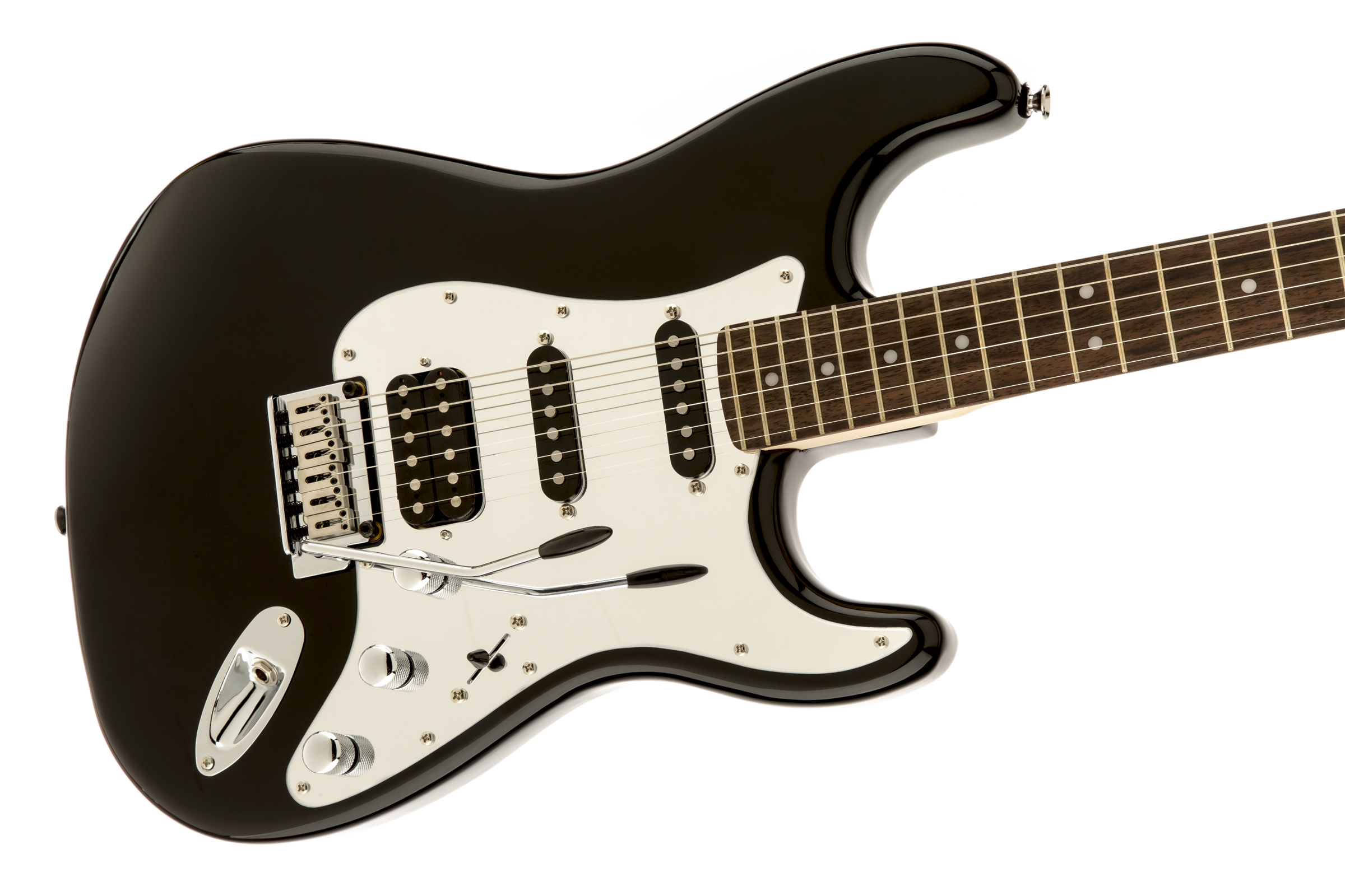 Squier Black & Chrome Standard Strat Hss (lau) - Black - Guitare Électrique Forme Str - Variation 1