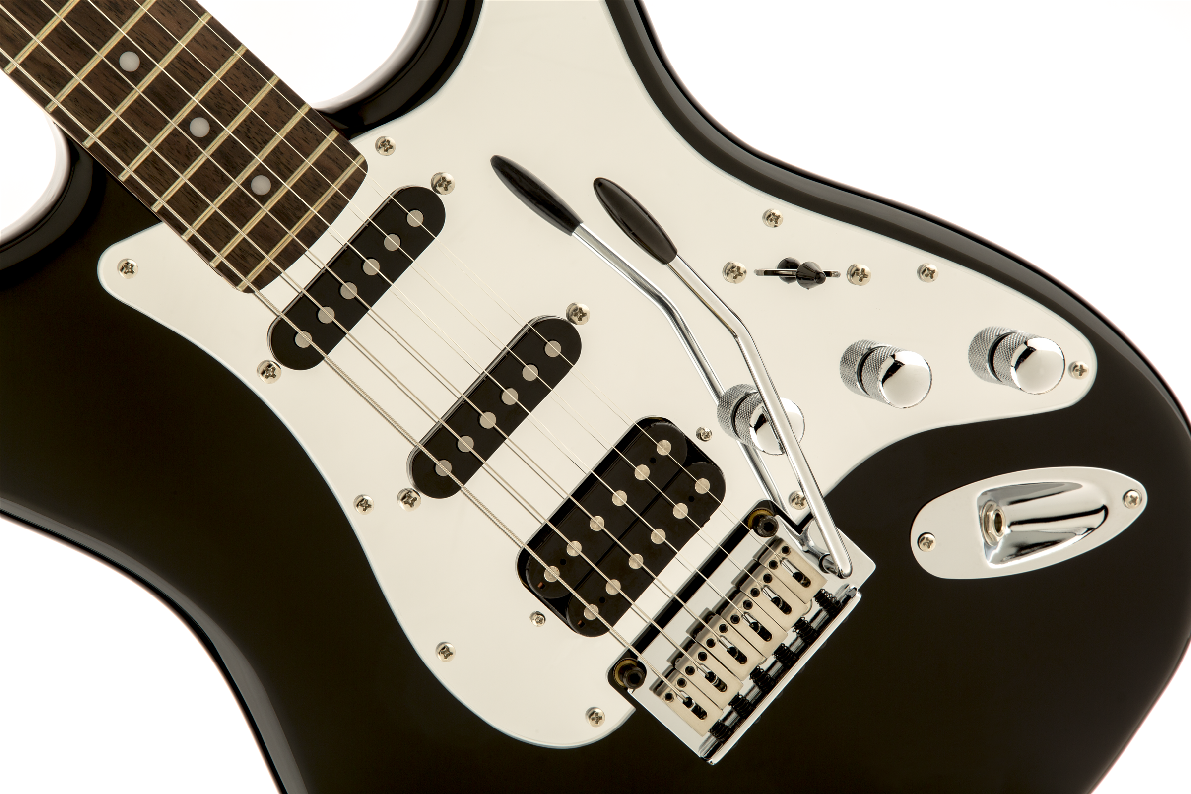 Squier Black & Chrome Standard Strat Hss (lau) - Black - Guitare Électrique Forme Str - Variation 2