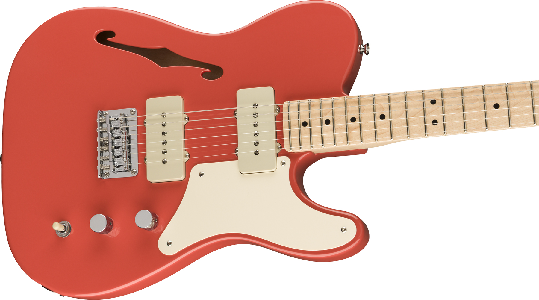 Squier Tele Thinline Cabronita Paranormal Ss Ht Mn - Fiesta Red - Guitare Électrique 1/2 Caisse - Variation 2