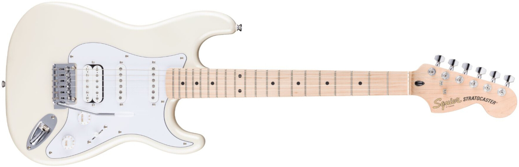 Squier Affinity Strat Junior Ltd Hss Trem Mn - Pearl White - Guitare Électrique Forme Str - Main picture