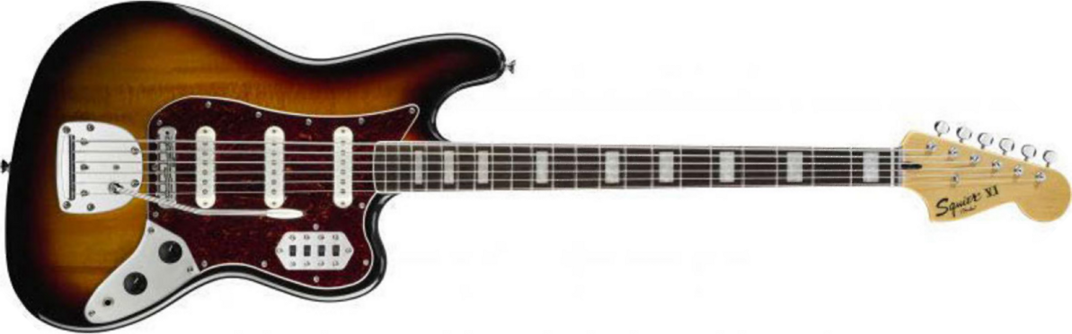 Squier Bass Vi Vintage Modified (rw) - 3-color Sunburst - Basse Électrique Solid Body - Main picture