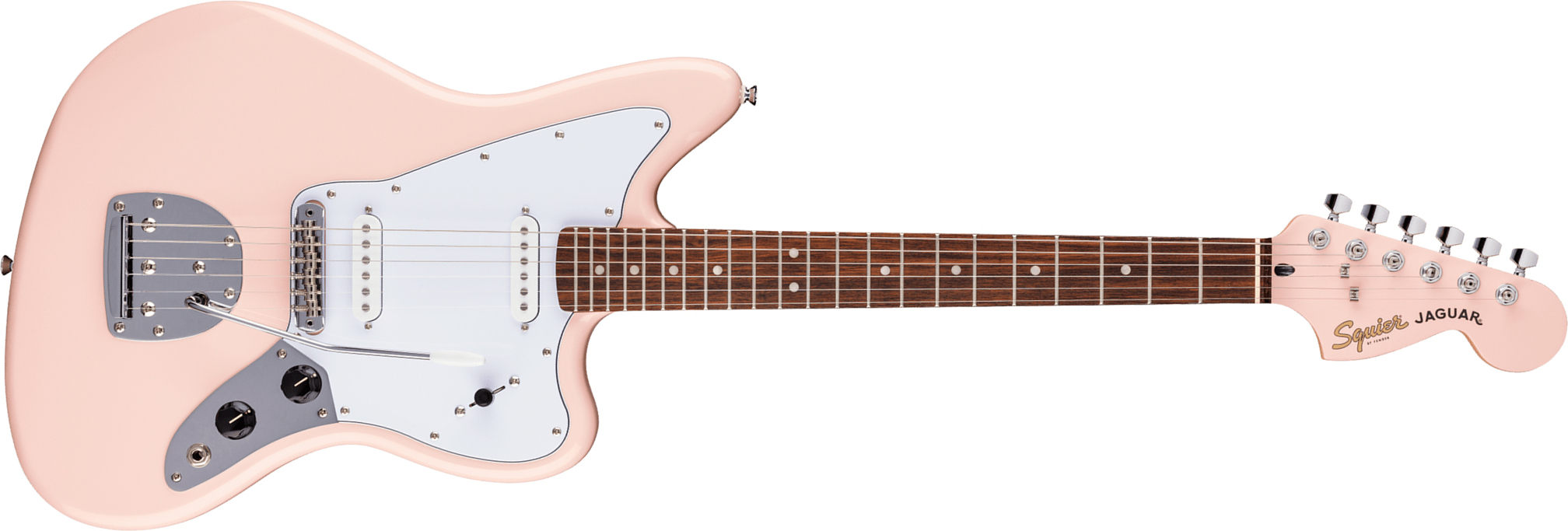 Squier Jaguar Affinity Fsr Shsc 2s Trem Lau - Shell Pink - Guitare Électrique RÉtro Rock - Main picture
