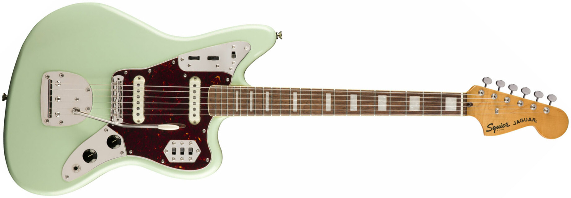 Squier Jaguar Classic Vibe 70s 2019 Lau - Surf Green - Guitare Électrique RÉtro Rock - Main picture