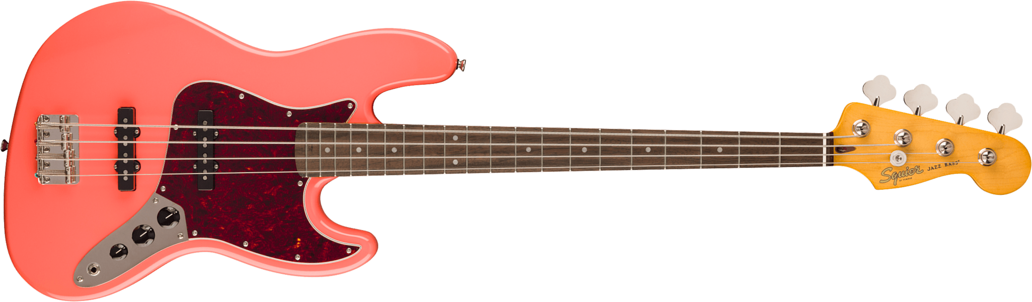 Squier Jazz Bass 60s Classic Vibe Lau - Tahitian Coral - Basse Électrique Solid Body - Main picture