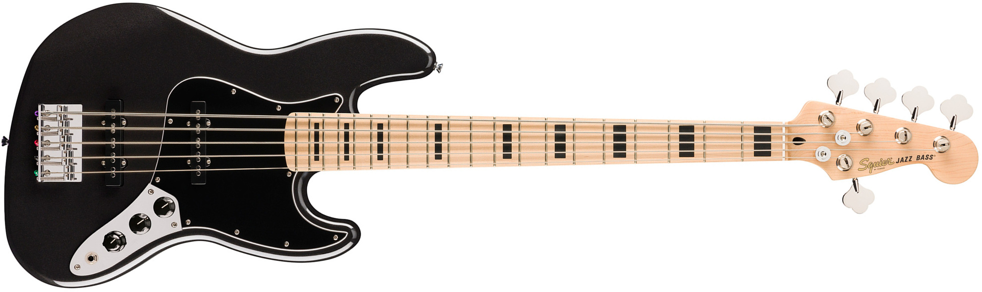 Squier Jazz Bass Active V Affinity 5c Mn - Black Metallic - Basse Électrique Solid Body - Main picture