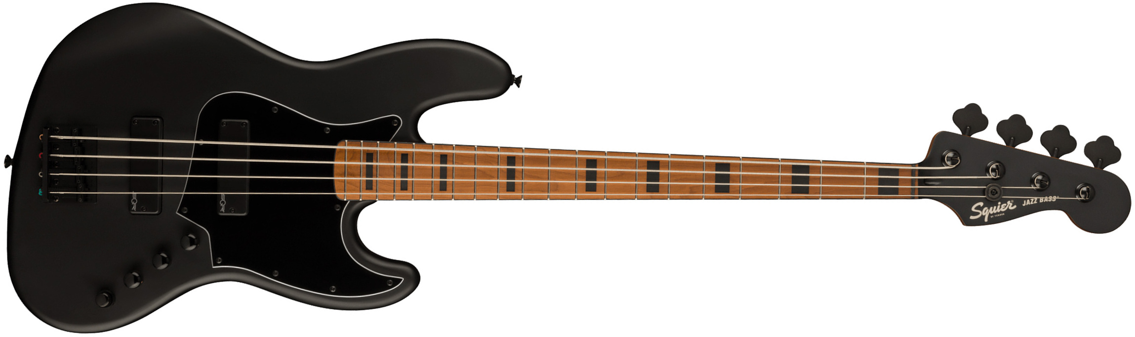 Squier Jazz Bass Contemporary Active Hh Black Pickguard Fsr Mn - Flat Black - Basse Électrique Solid Body - Main picture