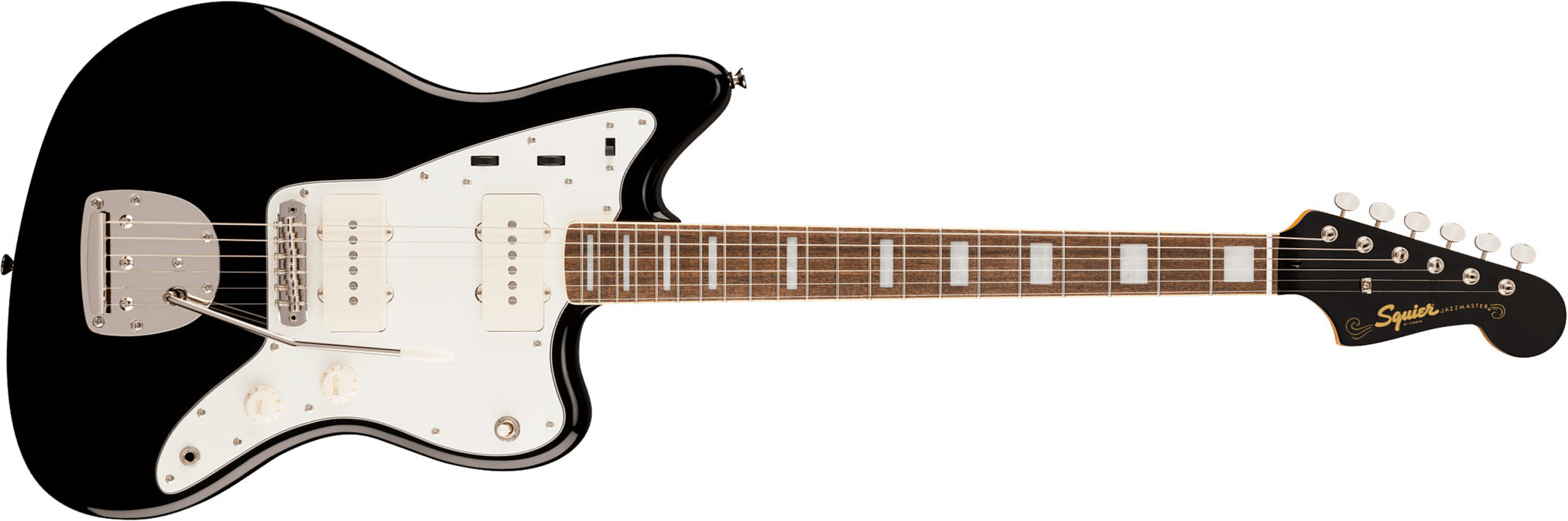 Squier Jazzmaster 60s Classic Vibe Ltd 2s Trem Lau - Black - Guitare Électrique RÉtro Rock - Main picture