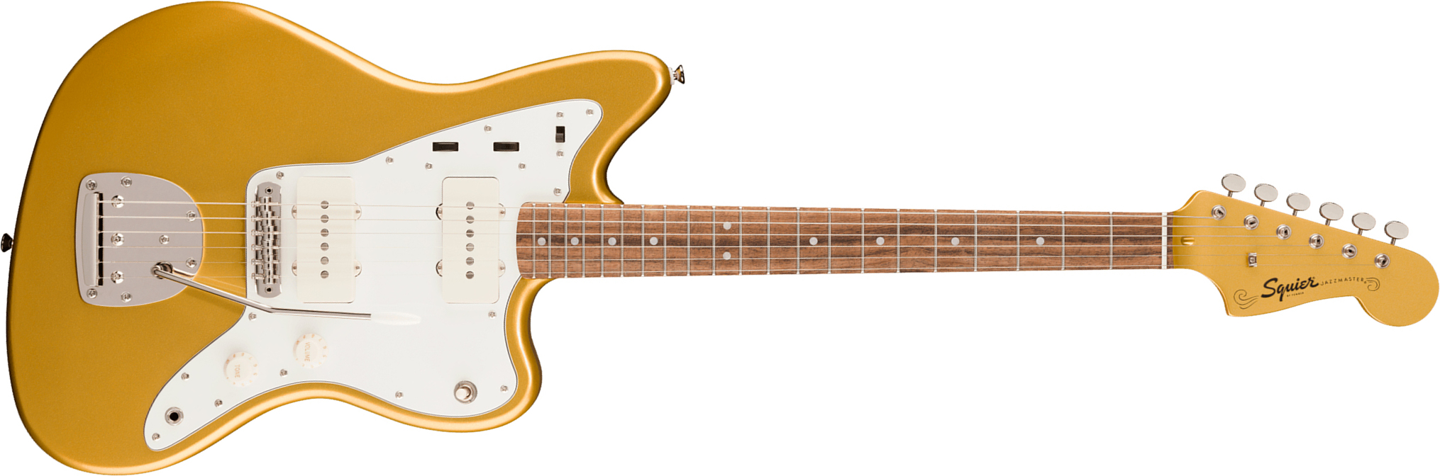 Squier Jazzmaster Classic Vibe 60s Fsr Ltd 2s Trem Lau - Aztec Gold Matching Headstock - Guitare Électrique RÉtro Rock - Main picture