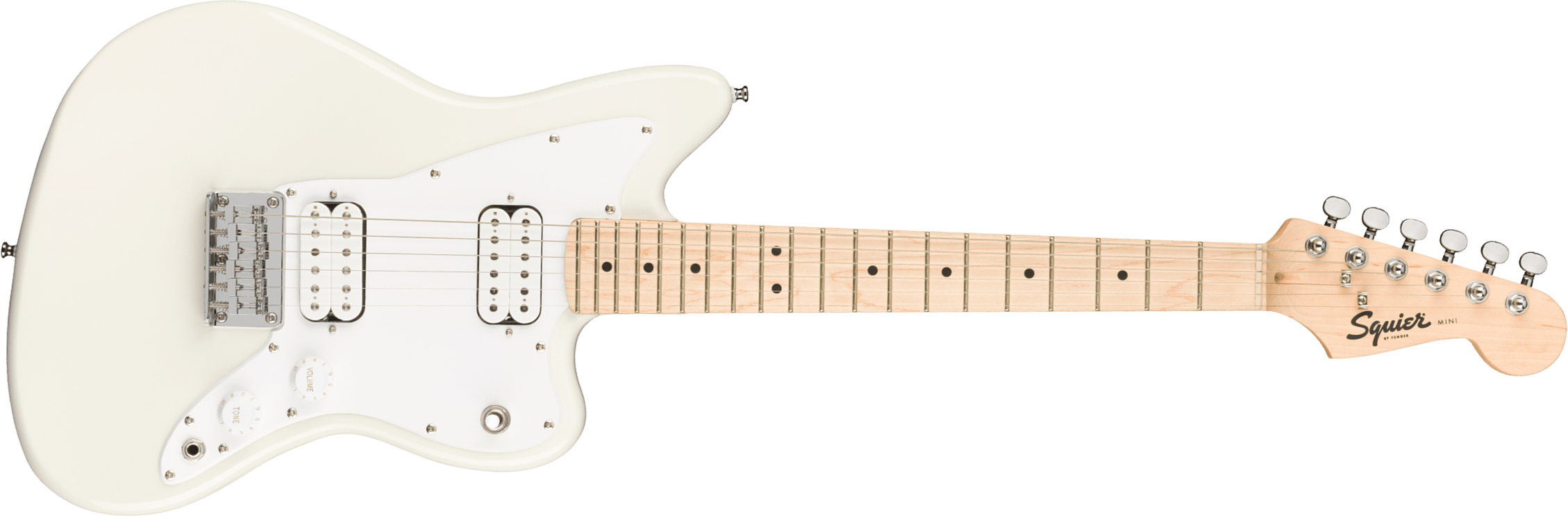 Squier Mini Jazzmaster Bullet Hh Ht Mn - Olympic White - Guitare Électrique Enfant - Main picture