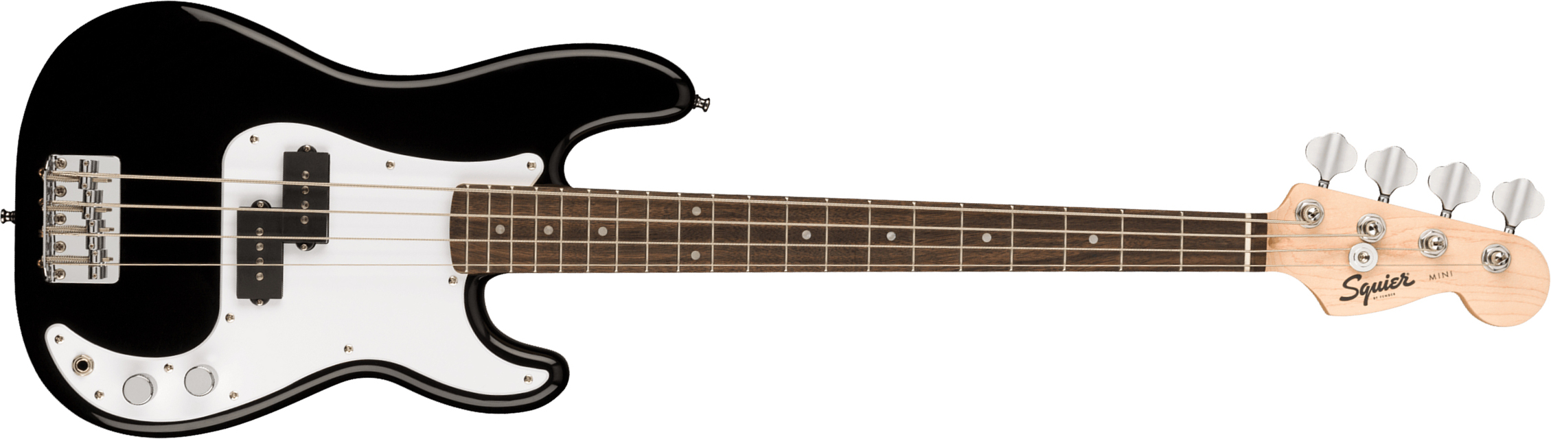 Squier Mini Precision Bass Bullet Lau - Black - Basse Électrique Voyage - Main picture