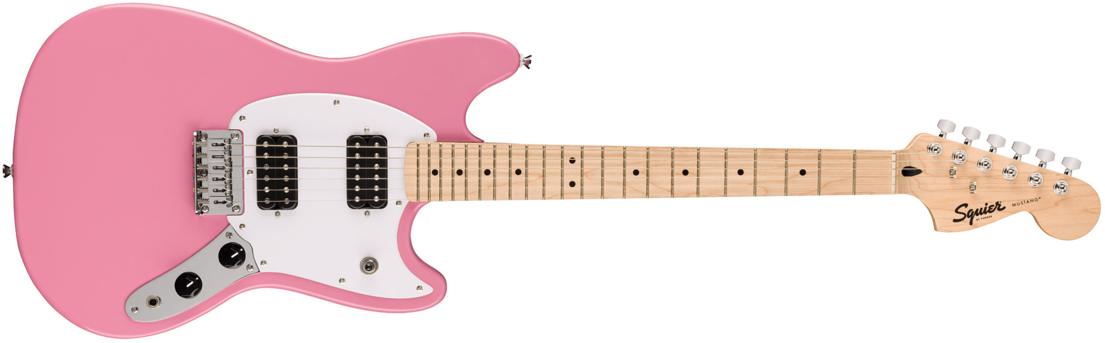 Squier Mustang Sonic Hh 2h Ht Mn - Flash Pink - Guitare Électrique RÉtro Rock - Main picture