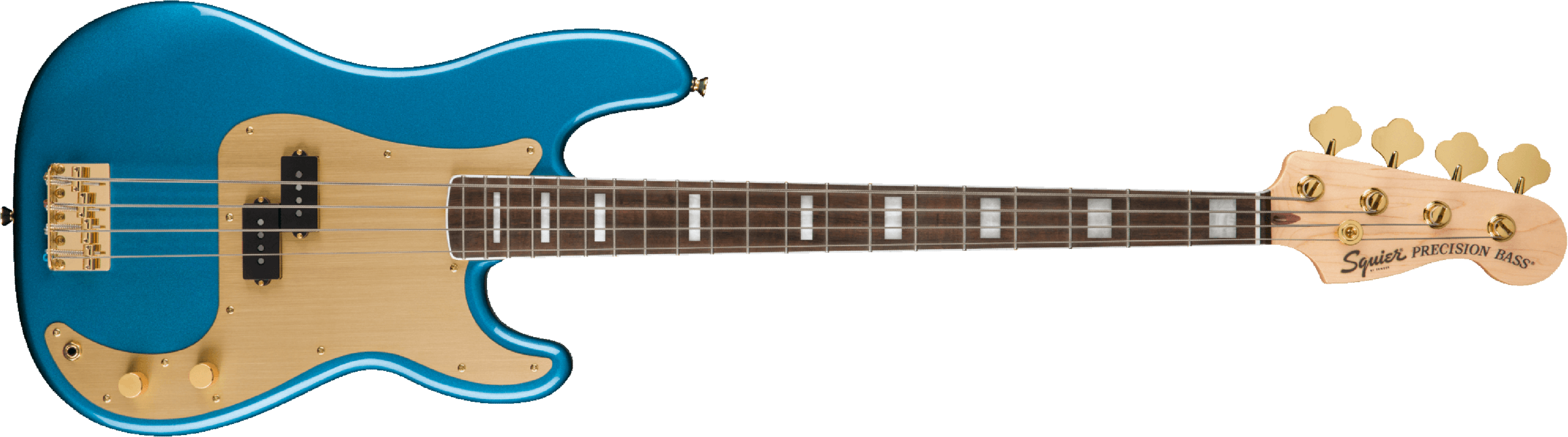 Squier Precision Bass 40th Anniversary Gold Edition Lau - Lake Placid Blue - Basse Électrique Solid Body - Main picture