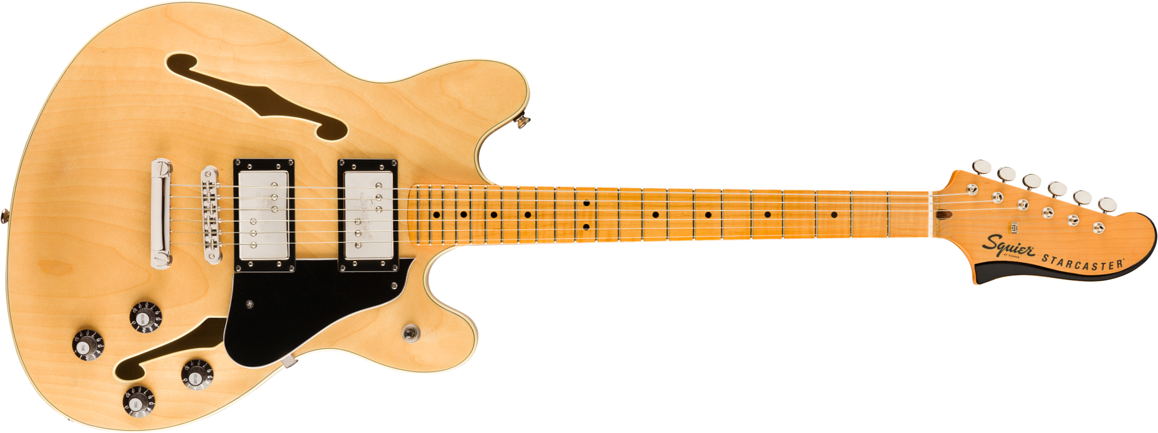 Squier Starcaster Classic Vibe 2019 Hh Ht Mn - Natural - Guitare Électrique 1/2 Caisse - Main picture