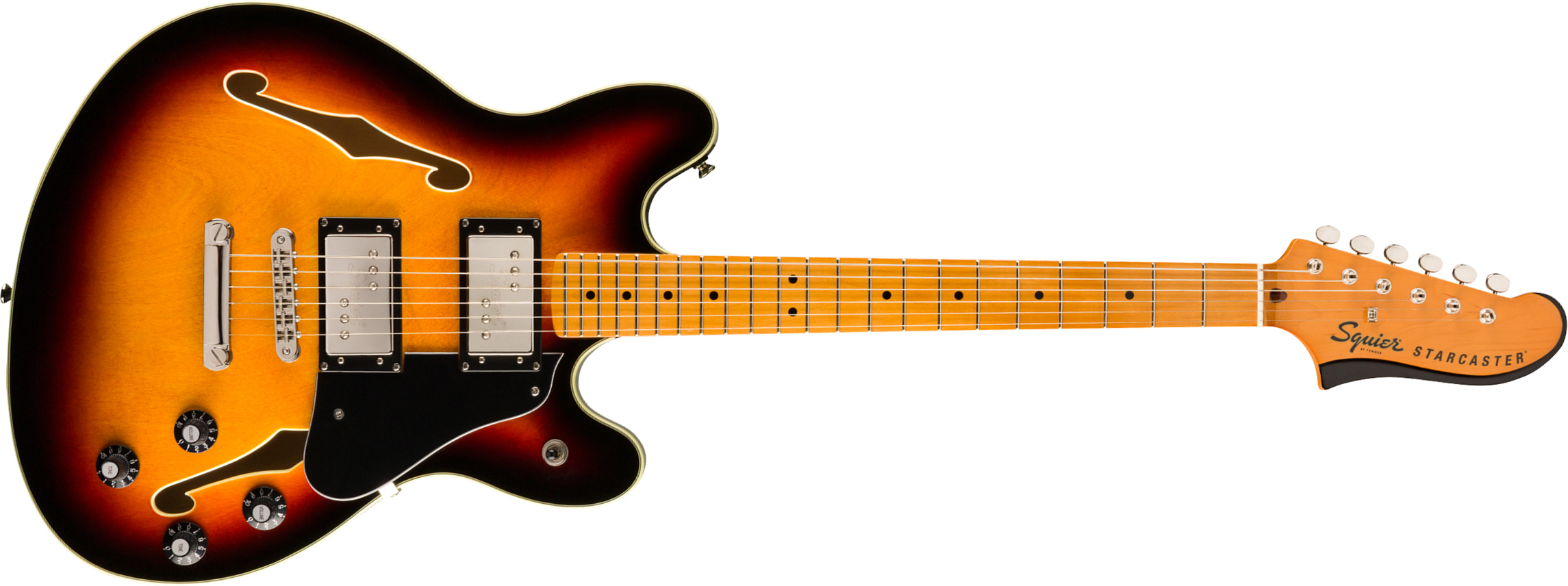 Squier Starcaster Classic Vibe 2019 Hh Ht Mn - 3-color Sunburst - Guitare Électrique 1/2 Caisse - Main picture