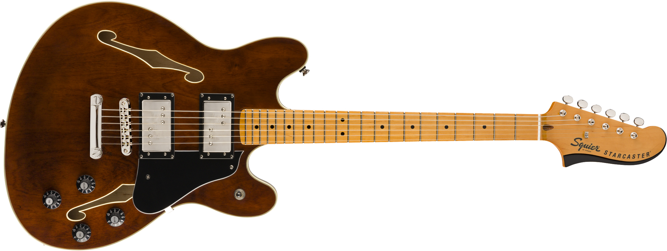 Squier Starcaster Classic Vibe 2019 Hh Ht Mn - Walnut - Guitare Électrique 1/2 Caisse - Main picture