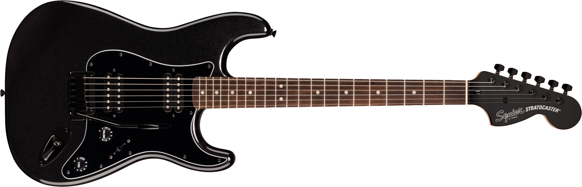 Squier Strat Hh Affinity 2h  Trem Lau - Metallic Black - Guitare Électrique Forme Str - Main picture