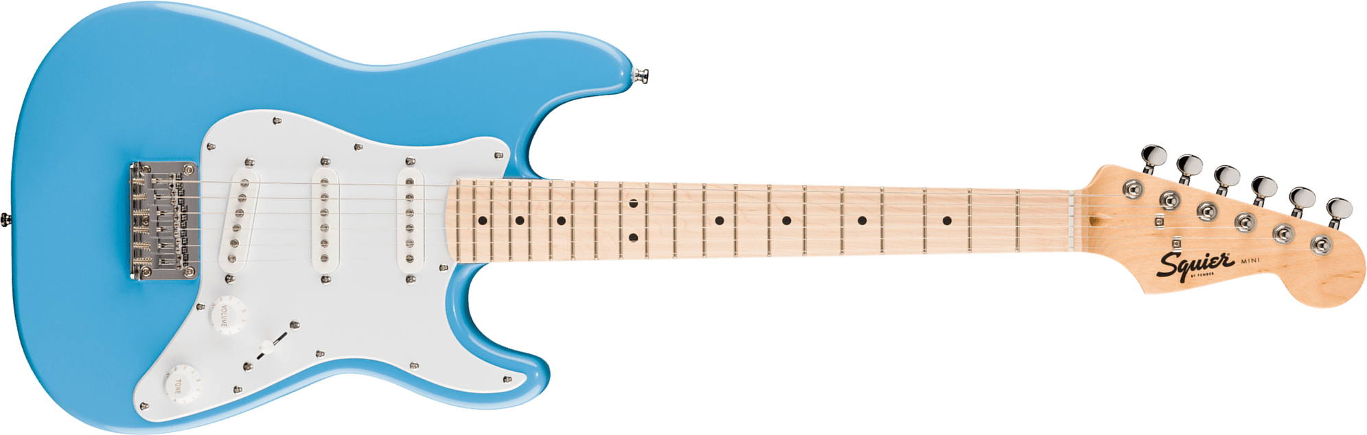 Squier Strat Mini Shsc 3s Ht Mn - California Blue - Guitare Électrique Enfant - Main picture