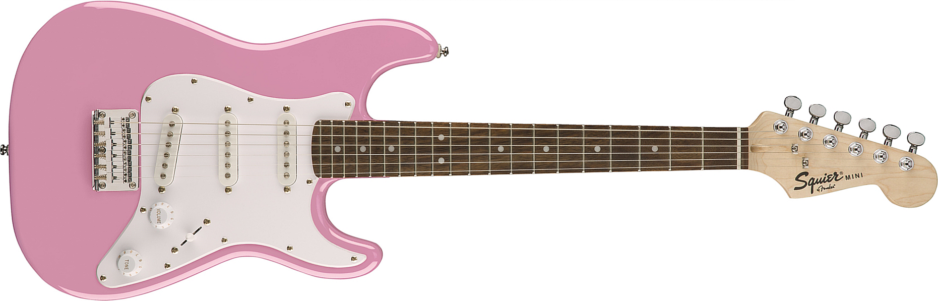 Squier Strat Mini V2 Sss Ht Rw - Pink - Guitare Électrique Enfant - Main picture