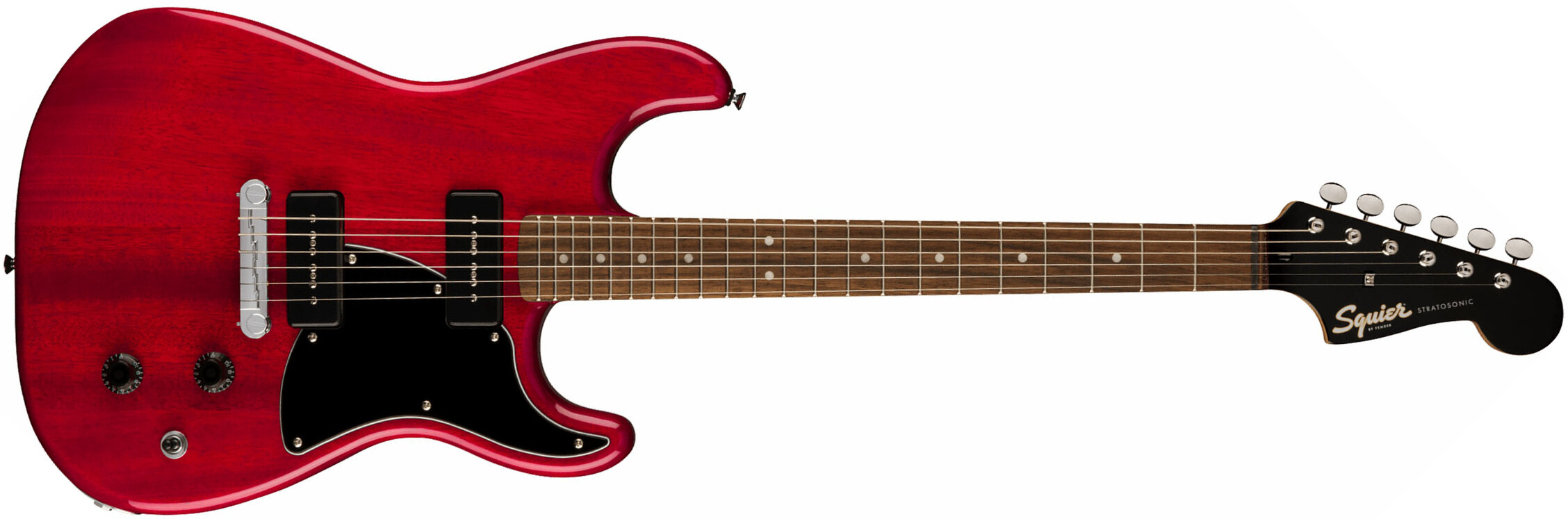 Squier Strat-o-sonic Paranormal 2s P90 Ht Lau - Crimson Red Transparent - Guitare Électrique Forme Str - Main picture