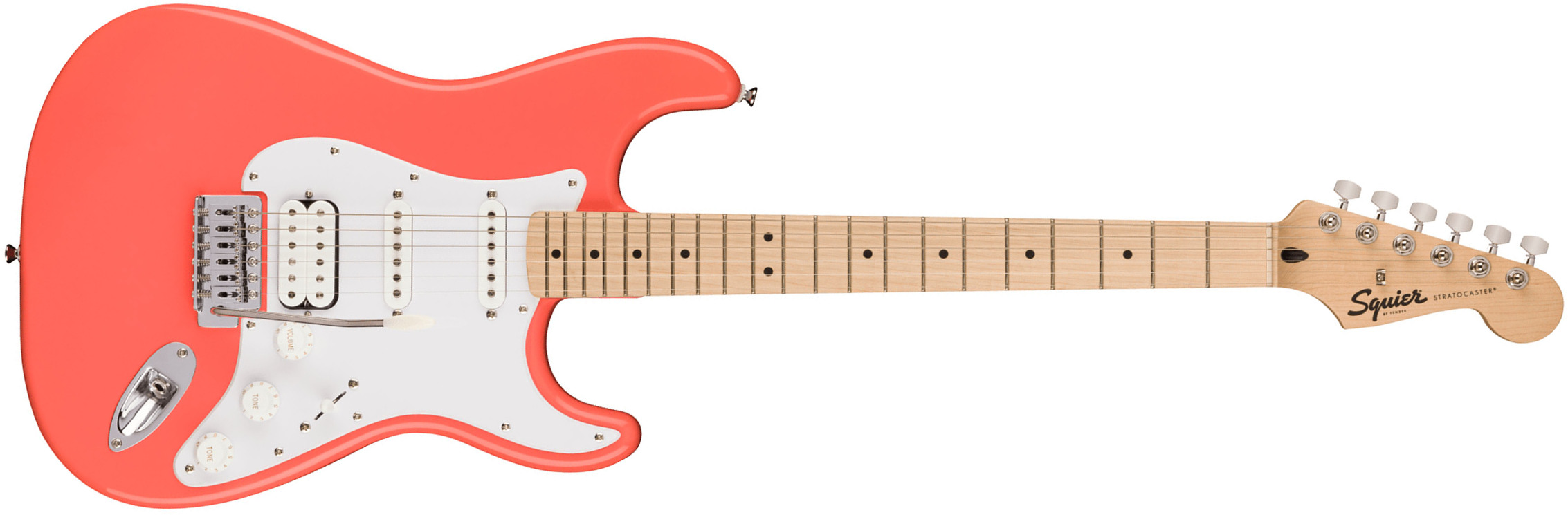 Squier Strat Sonic Hss Trem Mn - Tahitian Coral - Guitare Électrique Forme Str - Main picture